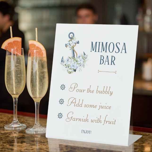 Nautical Bridal Shower Mimosa Bar Table Sign (Creator Uploaded)