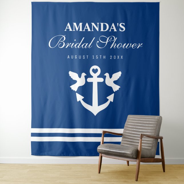 Nautical bridal shower party photo booth backdrop (In Situ)