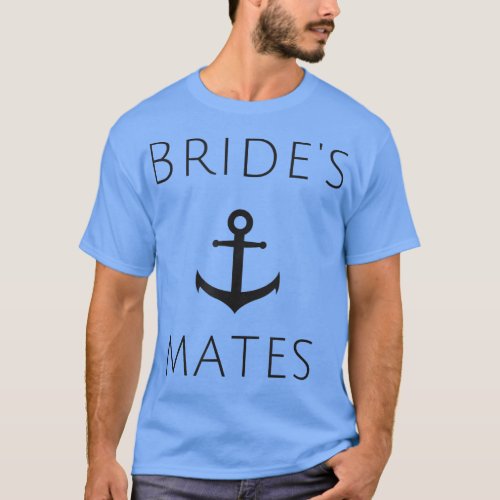 Nautical Brides Mates  Black Anchor Wedding  T_Shirt