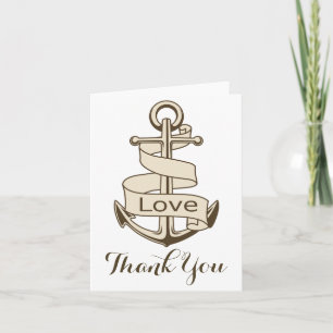 Nautical Brown Thank You Ship Anchor Love