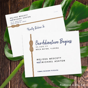 Nautical Budget Adventure Begins 💌 Save The Date Announcement Postcard