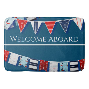 Nautical Bunting Bath Mat