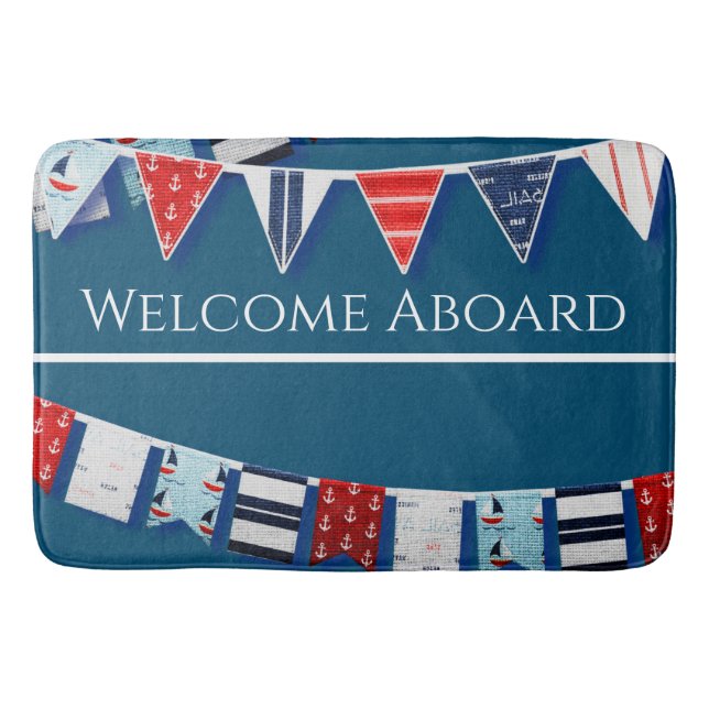 Nautical Bunting Bath Mat (Front)