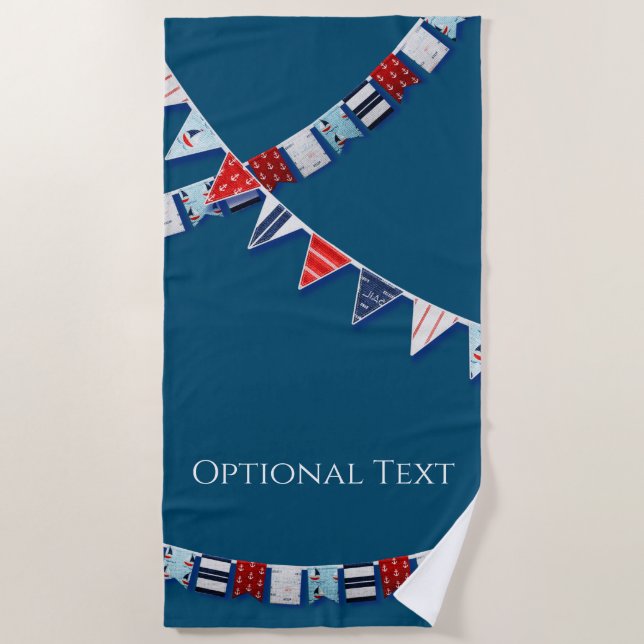 Nautical Bunting Beach Towel (Front)