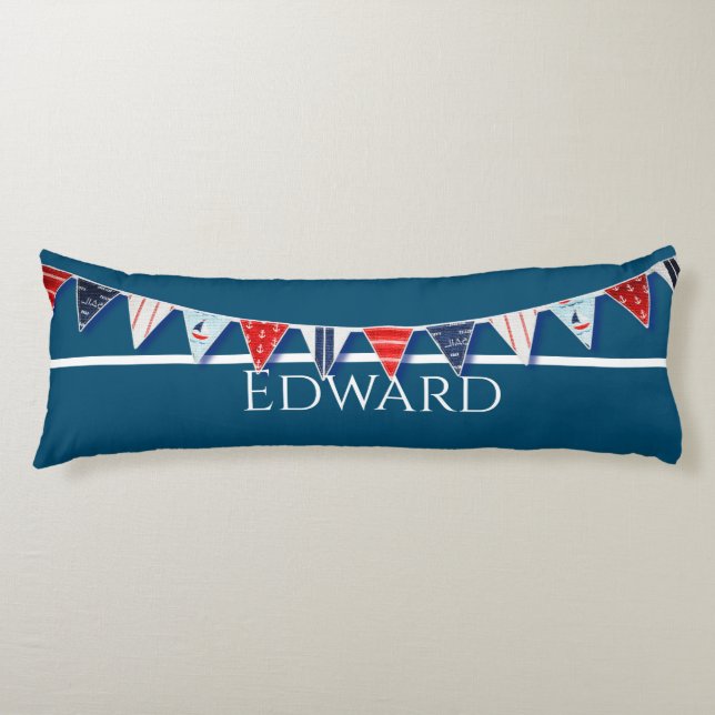 Nautical Bunting Body Pillow (Front)