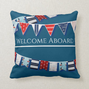 Nautical Bunting Throw Pillow
