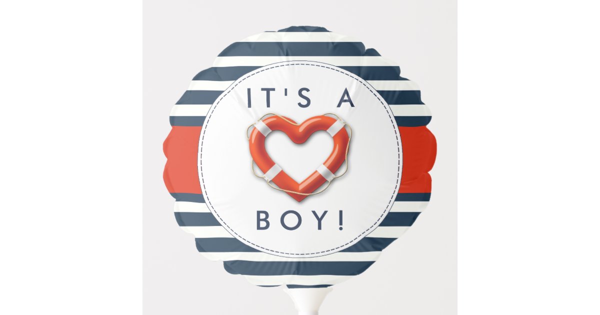 Nautical Buoy Baby Shower It S A Boy Balloon Zazzle Com