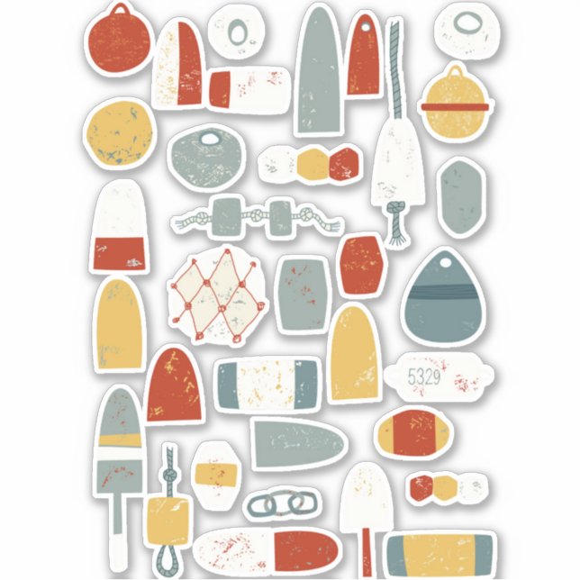 Nautical Buoys and Fishing Floats Sticker (Front)