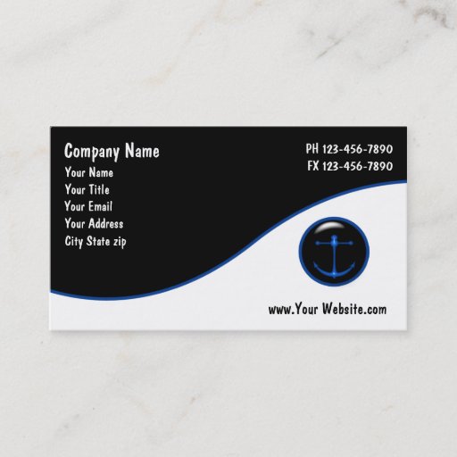 Customizable Nautical Business Cards