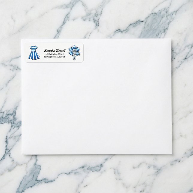 Nautical Cabana Sailor Birthday Return Label (Nautical charm for your mail.)