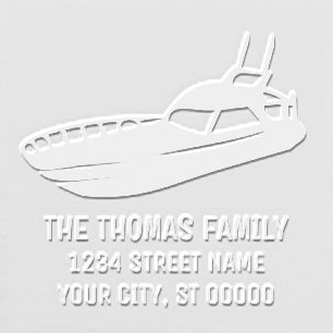 Nautical Cabin cruiser Yacht Boat Name Address Embosser