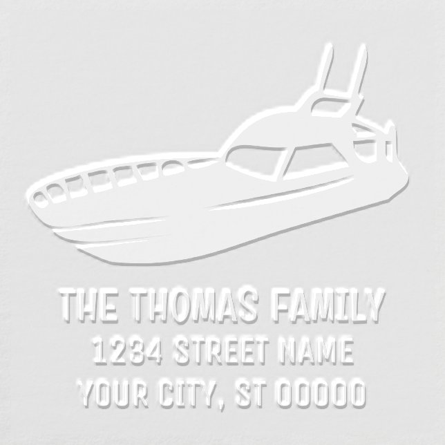 Nautical Cabin cruiser Yacht Boat Name Address Embosser (Design)
