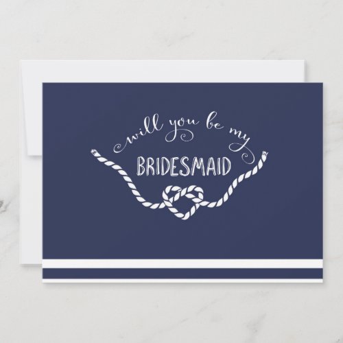 Nautical Calligraphy Will You Be My Bridesmaid Invitation