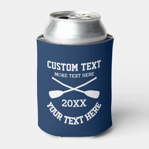 Nautical can coolers with boat rowing oars logo