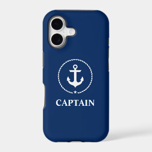 Nautical Captain Anchor Navy Blue iPhone 17 Case