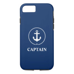 Nautical Captain Anchor Navy Blue iPhone 8/7 Case