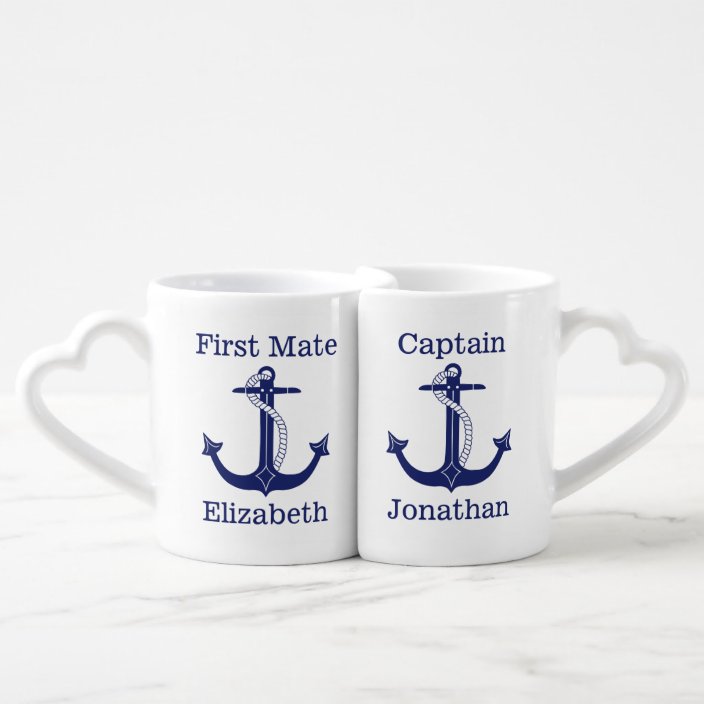 Nautical Captain and First Mate Couple's Coffee Mug Set | Zazzle.com