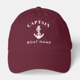 Nautical Captain Boat Anchor and Name Custom Hat