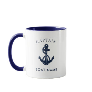 Nautical Captain Boat Anchor Custom Mug