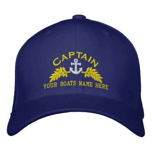 Nautical Captain boat anchor Embroidered Baseball Cap