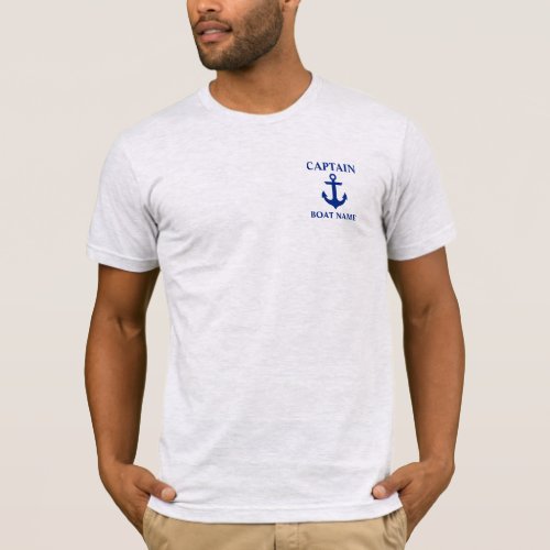 Nautical Captain Boat Name Anchor Gray T_Shirt