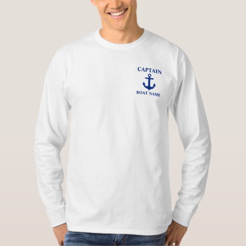 Nautical Captain Boat Name Anchor Henley T_Shirt