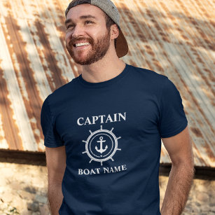 Nautical Captain Boat Name Anchor Rope Helm T-Shirt