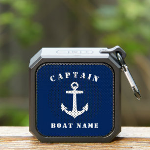 Nautical Captain Boat Name Classic Anchor Navy Bluetooth Speaker