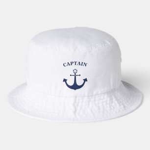 Nautical Captain Bucket Hat with Japanese Anchor