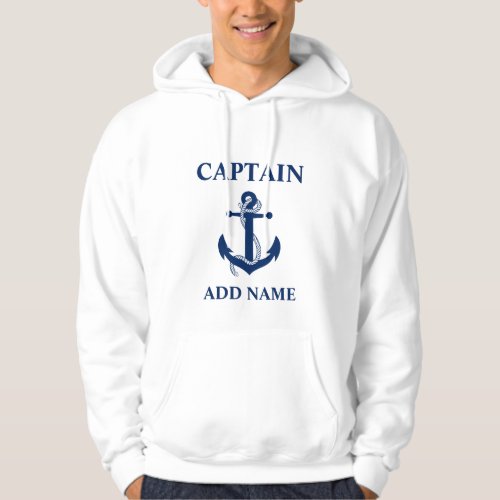 Nautical Captain Name Anchor Rope Hoodie