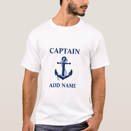 Nautical Captain Name Anchor Rope T_Shirt