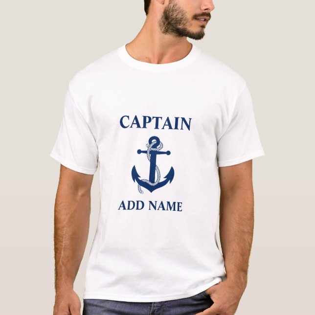 Nautical Captain Name Anchor Rope T-Shirt (Front)
