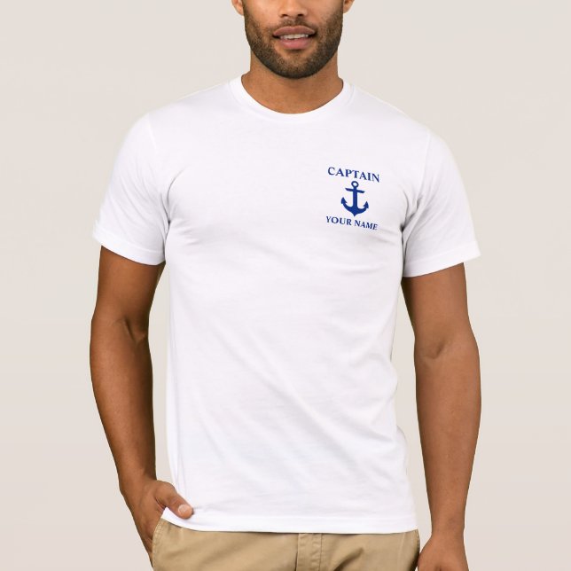 Nautical Captain Name Anchor T-Shirt (Front)