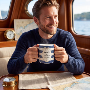 Nautical Captain Of My Heart Script Name Anchor Coffee Mug