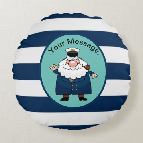 Nautical Captain  Round Pillow