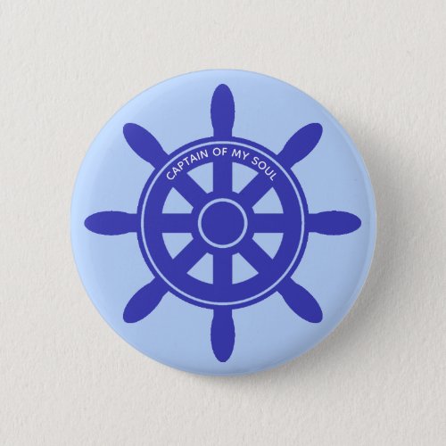 Nautical captain royal blue helm on light blue button