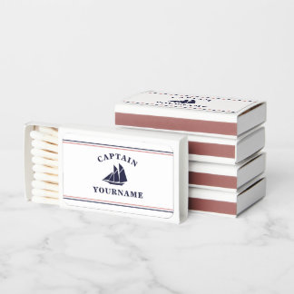 Nautical Captain Sailboat Your Name Matchboxes