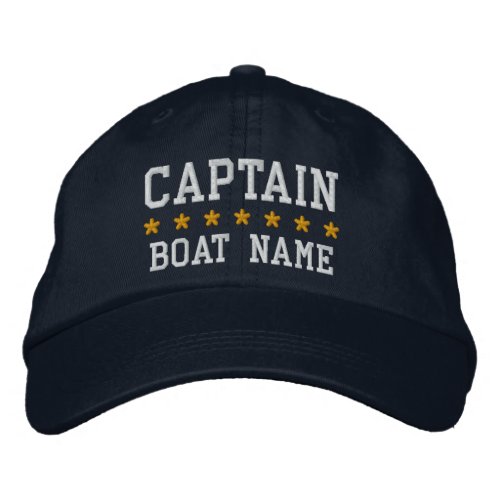Nautical Captain Your Boat Name Cap Bl