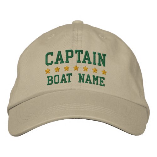 Nautical Captain Your Boat Name Khaki Cap