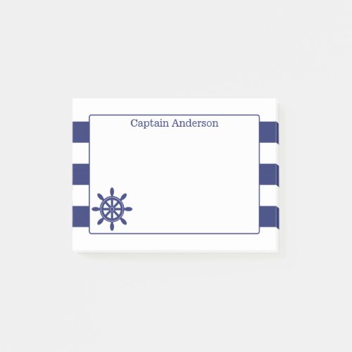 Nautical Captains Wheel Add Name 4 x 3 Post_it Notes