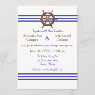Nautical Captain's Wheel - Wedding Invitation