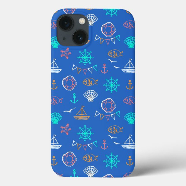 Nautical Chalk Drawing Pattern 1 Case-Mate iPhone Case (Back)