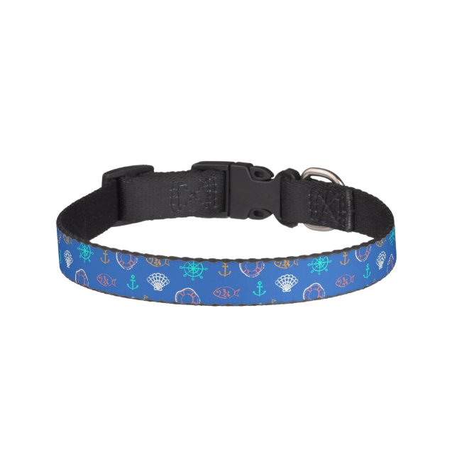 Nautical Chalk Drawing Pattern 1 Pet Collar (Front)