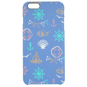 Nautical Chalk Drawing Pattern 1 Clear iPhone 6 Plus Case