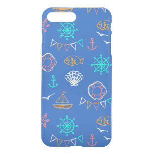 Nautical Chalk Drawing Pattern 1 iPhone 8 Plus/7 Plus Case