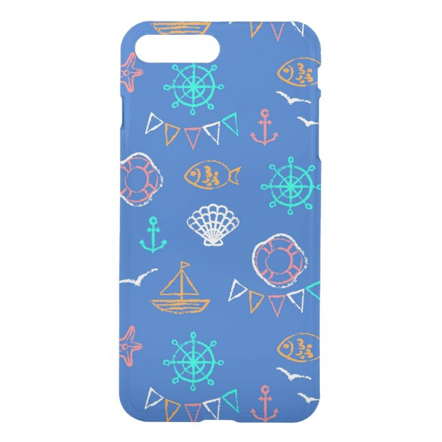 Nautical Chalk Drawing Pattern 1 Uncommon iPhone Case (Back)
