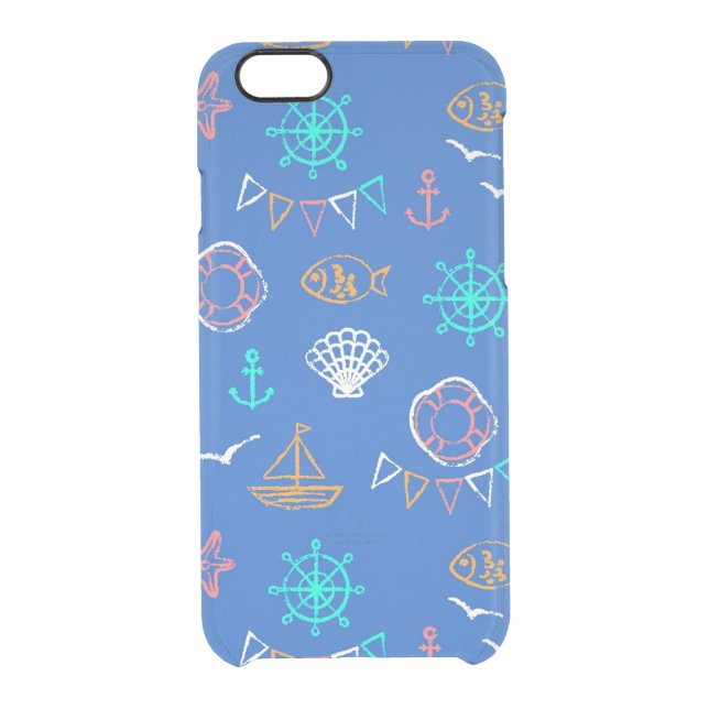 Nautical Chalk Drawing Pattern 1 Uncommon iPhone Case (Back)