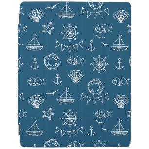 Nautical Chalk Drawing Pattern 2 iPad Smart Cover