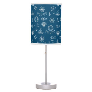 Nautical Chalk Drawing Pattern 2 Table Lamp