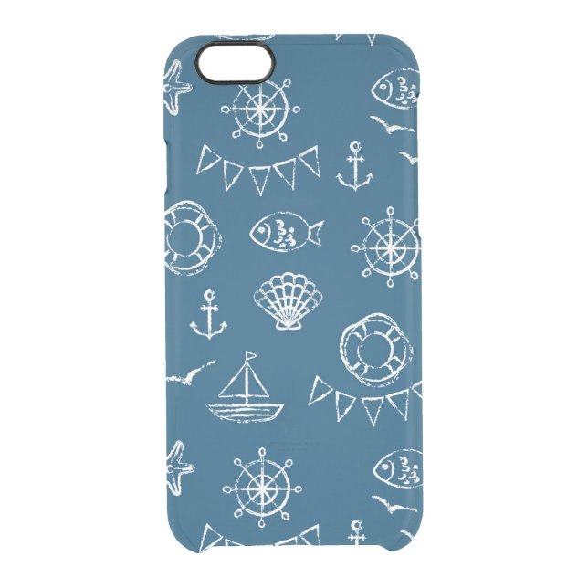 Nautical Chalk Drawing Pattern 2 Uncommon iPhone Case (Back)